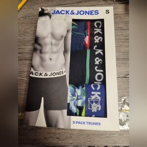Jack & Jones New‎ In Box Mens 3 Pr of Boxer Brief Underwear Trunk Jackflowers